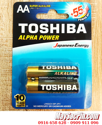 Toshiba Alpha LR6GCH BP-2PV; Pin AA 1.5v Super Alkaline Toshiba Alpha LR6GCH BP-2PV _Vỉ 2viên